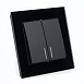 Выключатель 2-клавишный c индикатором STEKKER GLS10-7002-05, 250В, 10А, серия Катрин, черный - фото