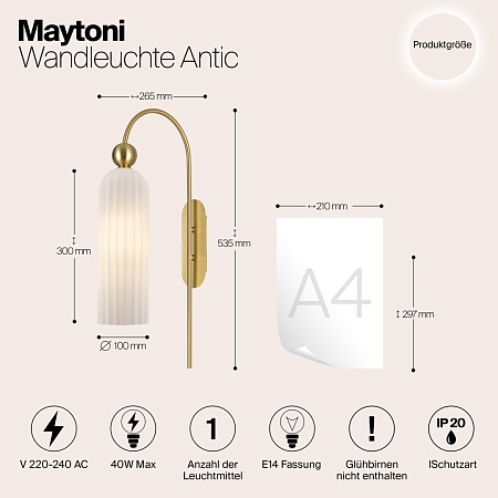 Настенный светильник (бра) Maytoni Antic MOD302WL-01GR - фото