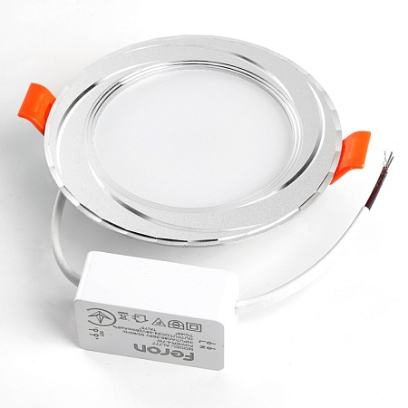 Светодиодный светильник Feron AL777 встраиваемый 7W 4000K серебристый - фото