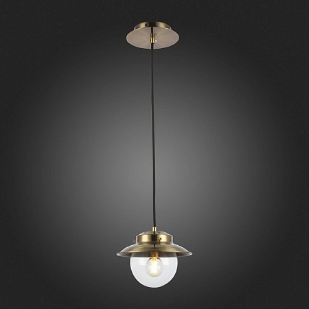Светильник подвесной Античная бронза/Прозрачный E14 1*40W SLE110103-01 - фото