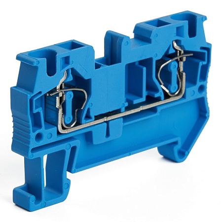 Зажим пружинный, 2-проводной проходной ЗНИ - 10,0 (JXB ST 10), синий STEKKER - фото