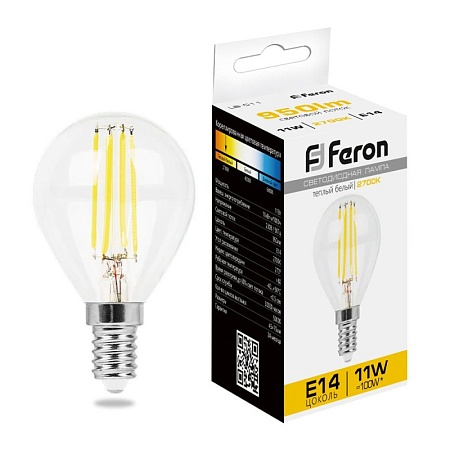 Лампа светодиодная Feron LB-511 Шарик E14 11W 230V 2700K - фото