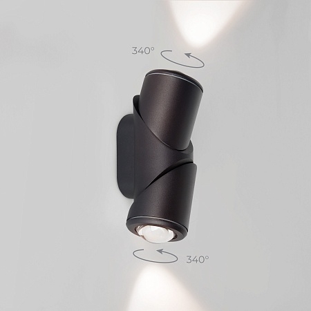 Уличный настенный поворотный светильник GIRA D LED IP54 35127/D черный Elektrostandard - фото