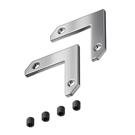 Комплект уголков 90° горизонтальных (2соединителя + 4 винта) - фото