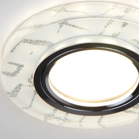 Точечный светильник с LED подсветкой 8371 MR16 WH/SL белый/серебро - фото