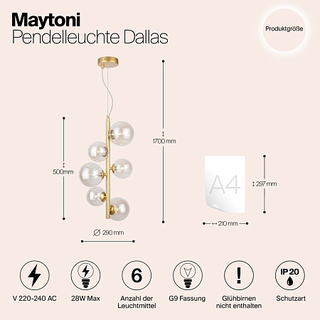 Подвесной светильник Maytoni Dallas MOD545PL-06G - фото