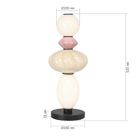 Прикроватная лампа ST-Luce черный/розовый, желтый, опаловый LED 1*16W 3000K SL6134.404.01 - фото