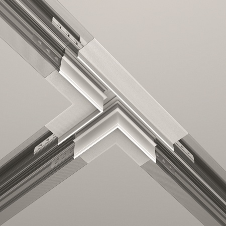 Коннектор Т-образный Exility встраиваемый под ГКЛ 12,5мм, белый - фото