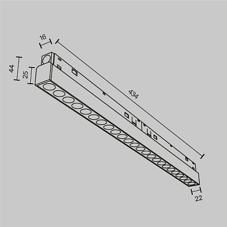 Трековая система Technical встраиваемая для гипсокартонных потолков 200x200x200 TS-Z-200-TR031-4-24W3K-M-DS-B