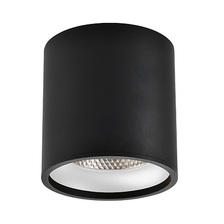 Светильник потолочный Черный LED 1*12W 4000K 840Lm Ra>90 36° IP44 D80xH85 85-265V ST165.442.12 - фото