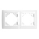 Рамка 2-местная горизонтальная STEKKER, PFR00-9002-01, серия Эрна, белый - фото