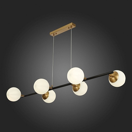 Светильник подвесной Черный, Латунь/Белый E27 6*60W SLE220403-06 - фото