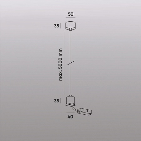 TR2124-BK Подвод питания для подвесного монтажа трека SMART BASE, АС 220-240V, IP20, 5м, черный, алюминий - фото