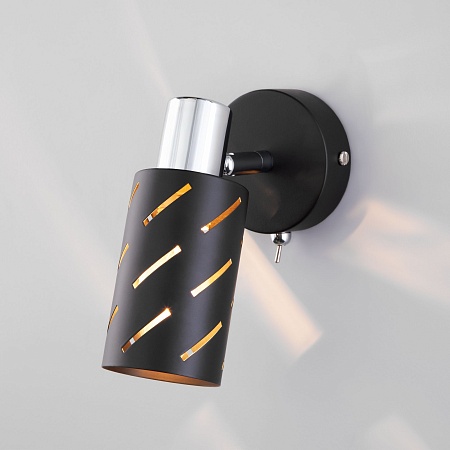 Настенный светильник Eurosvet 20090/1 черный/хром - фото