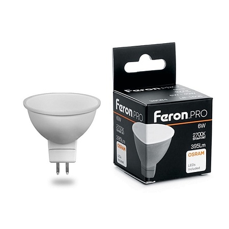 Лампа светодиодная Feron.PRO LB-1606 MR16 G5.3 6W 175-265V 2700K - фото