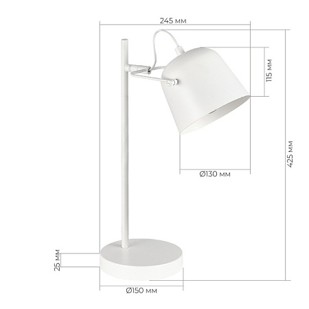 Прикроватная лампа Белый/Белый E27 1*40W SLE1805-504-01 - фото