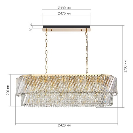 Светильник подвесной ST-Luce латунь/прозрачный E14 14*40W SL6138.303.14 - фото