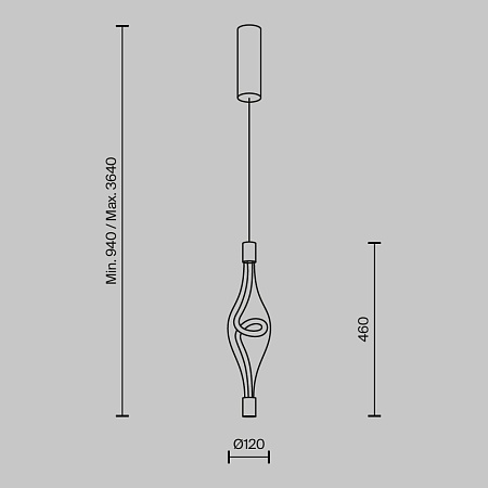 Подвесной светильник Maytoni LOOP MOD290PL-L14BS3K - фото