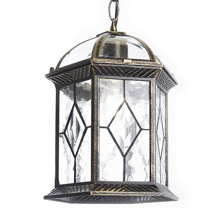 Светильник садово-парковый Feron PL150 шестигранный на стену вверх 60W E27 230V, черное золото - фото