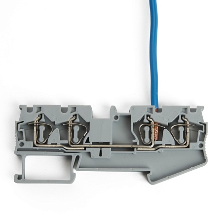 Зажим пружинный, 4-проводной проходной ЗНИ - 2,5 (JXB ST 2,5), серый STEKKER - фото