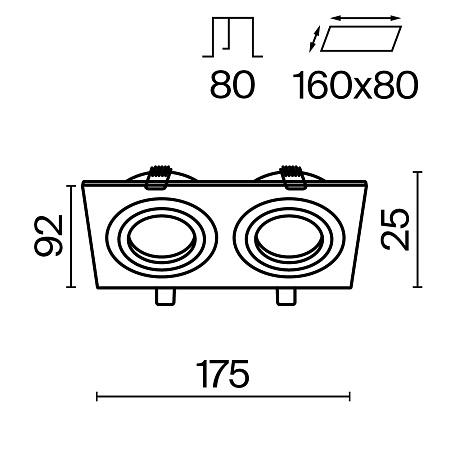 Встраиваемый светильник Technical Atom DL024-2-02W - фото