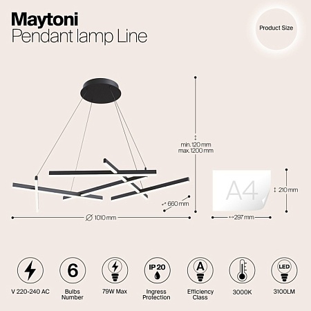 Подвесной светильник Maytoni Line MOD016PL-L75B - фото