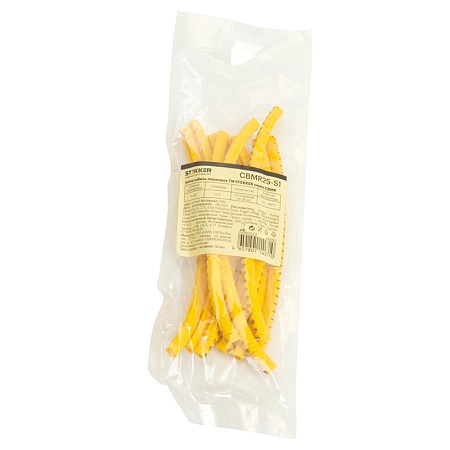 Набор кабель-маркеров "0-9" STEKKER для провода сеч. до 4мм2, желтый CBMR25-S1 (DIY упак 10 отрез. по 30 шт) - фото