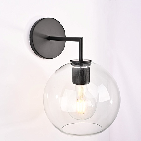 Бра Rh Utilitaire Globe Shade Single Sconce Black Imperiumloft 123275-22 - фото