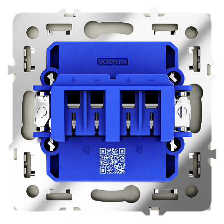 Розетка акустическая встраиваемая VOLTUM S70 4-местная, (шелк)