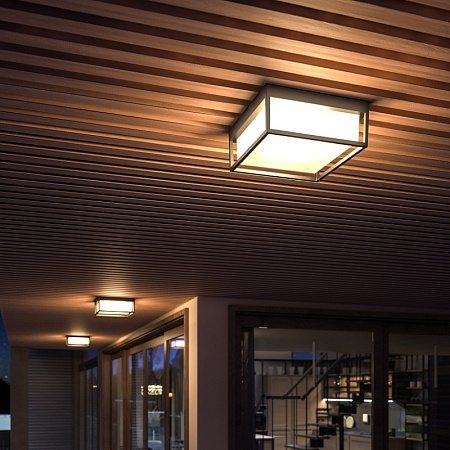 Светильник уличный потолочный ST-Luce черный/белый LED 1*20W 3000K/4000K/5000K SL9517.402.01 - фото