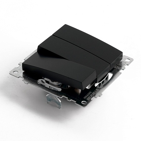 Выключатель 3-клавишный (механизм), STEKKER GLS10-7108-05, 250V, 10А, серия Катрин, черный - фото