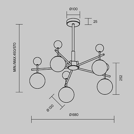Подвесной светильник Maytoni MOD436PL-05BS - фото