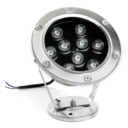 Светодиодный прожектор подводный Feron LL-824, 9W, AC/DC24V, низковольтный, 6400K, металлик, 143*75*170mm, IP68 - фото