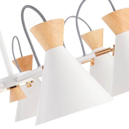 Светильник потолочный Белый, Золотистый/Белый, Светлое дерево E14 7*40W SLE125102-07 - фото