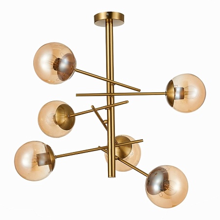 Светильник потолочный Латунь/Коньячный E27 6*60W SLE1099-312-06 - фото