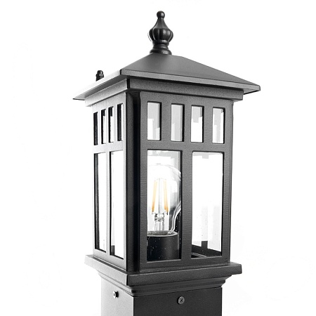 Светильник садово-парковый Feron PL676 столб 60W 230V E27, черный - фото