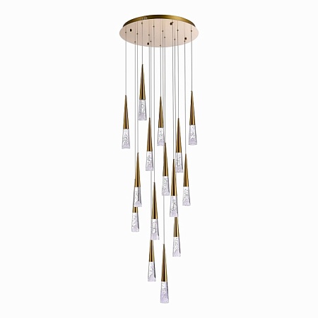 Люстра подвесная ST-Luce Золотистый/Прозрачный LED 15*3W 3000K SL6111.203.15 - фото