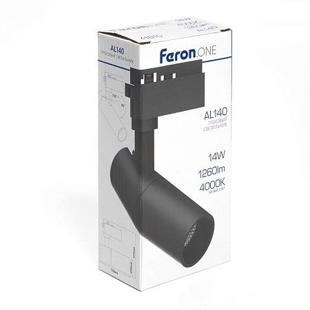 Светодиодный светильник Feron.ONE AL140 трековый однофазный на шинопровод 32W 4000K 35 градусов  черный - фото