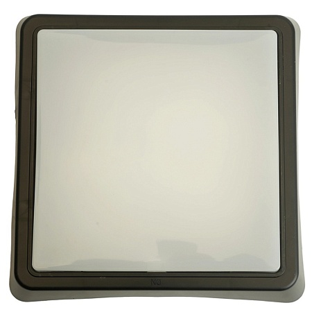 Выключатель 1-клавишный с окном для маркировки самовозвратный STEKKER, PSW10-214-54, открытой установки, 250В, 10А, IP54, белый/серый - фото