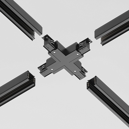 Коннектор Х-образный Trinity черный - фото