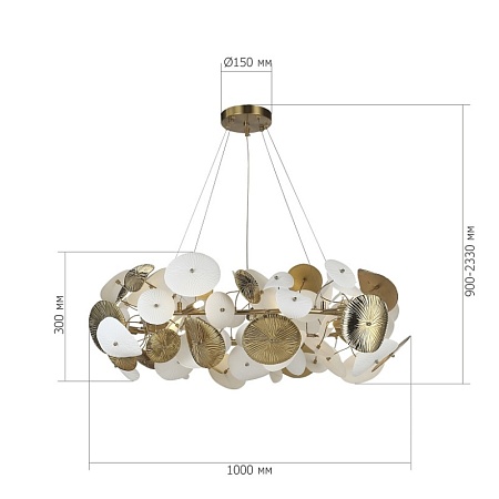 Светильник подвесной ST-Luce Латунь/Белый G9 10*5W 4000K SL1518.303.10 - фото