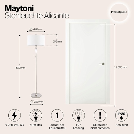 Напольный светильник (торшер) Maytoni Alicante MOD014FL-01N - фото