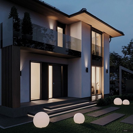 Светильник садово-парковый Feron DH0701,  на стену вверх,  E27 230V, серый - фото