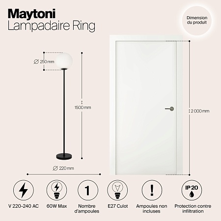 Напольный светильник (торшер) Maytoni Ring MOD013FL-01B - фото