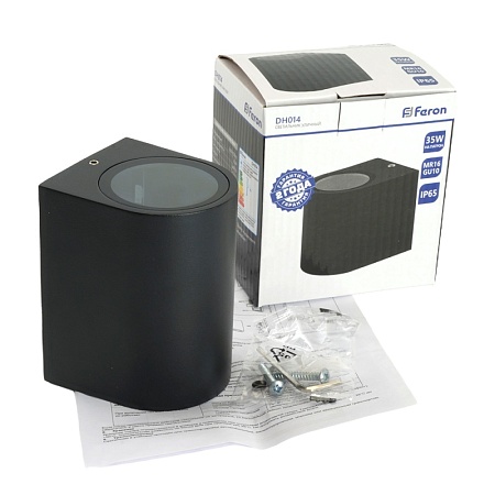 Светильник садово-парковый Feron DH014,на стену, GU10 230V, черный - фото