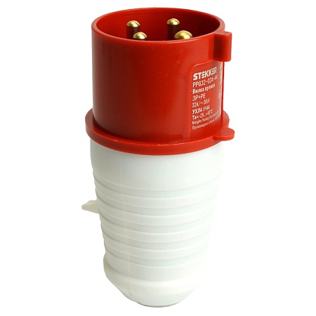 Вилка прямая ST-024 32А 380В 3P+PE IP44, PPG32-024-44, Stekker - фото