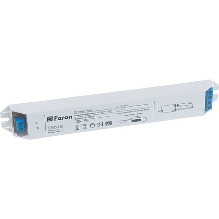 Аппарат пускорегулирующий электронный (балласт), 1*36W T8/G13 230V, EB51S - фото