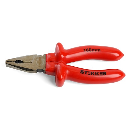 Плоскогубцы комбинированные диэлектрические STEKKER,  160мм, PLE1-160-S - фото
