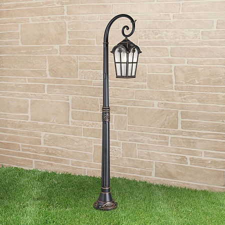 Уличный светильник на столбе Mira F черное золото IP33 GL 1001F Elektrostandard - фото