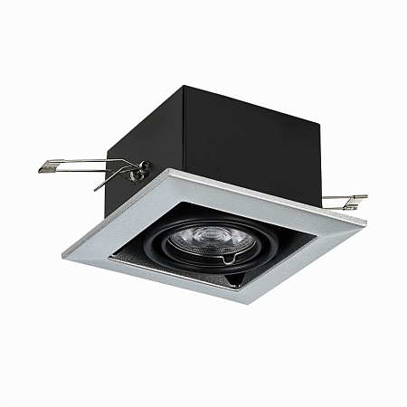 Св-к встр. Черный GU10 1*50W L126xW126xH70 220V Без ламп ST250.148.01 - фото